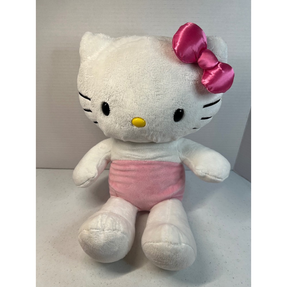 Build-A-Bear Hello Kitty Plush Sanrio 2025 Pink Bow White Stuffed Animal 18"